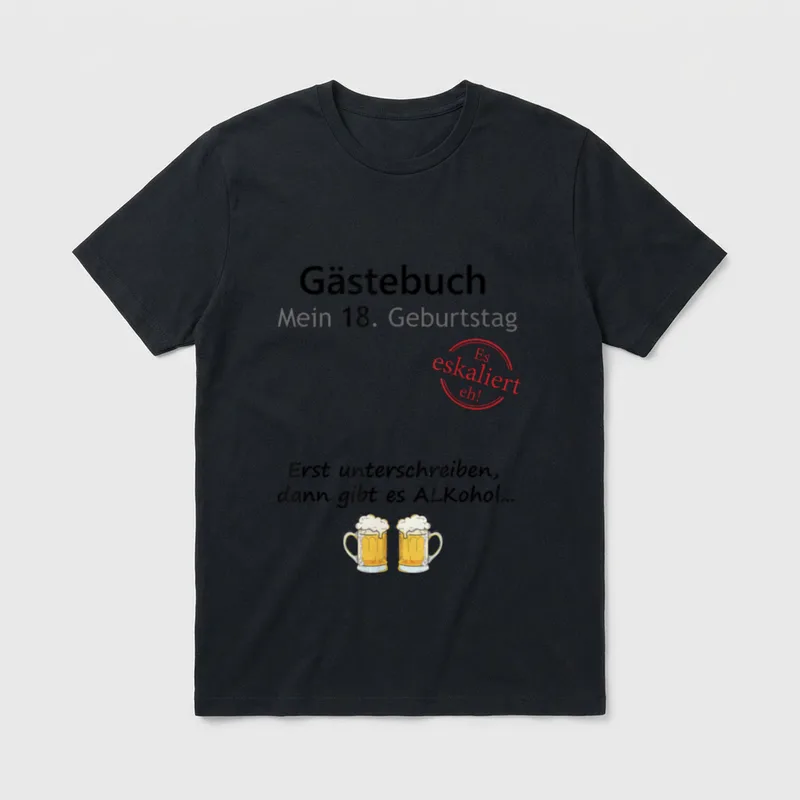 Party-Gästebuch zum 18. Geburtstag T-Shirt – Klassisches T-Shirt in Schwarz