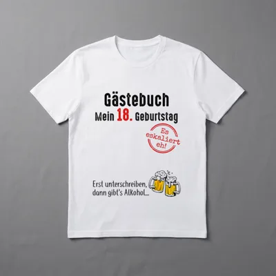 Erst unterschreiben dann Alkohol T-Shirt – Klassisches T-Shirt in Schwarz