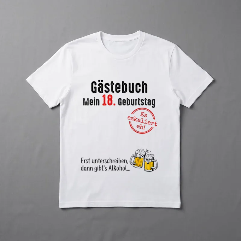 Erst unterschreiben dann Alkohol T-Shirt – Klassisches T-Shirt in Schwarz