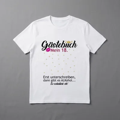 Gästebuch Mein Erst unterschreiben T-Shirt – Klassisches T-Shirt in Schwarz