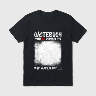 Gästebuch Mein 18. Geburtstag T-Shirt – „Gästebuch Mein 18. Geburtstag – Wir waren dabei!“ – Klassisches T-Shirt in Schwarz