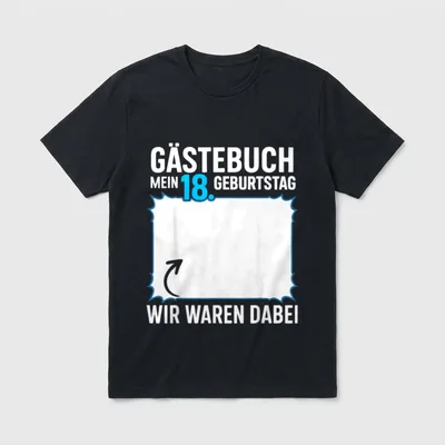 Gästebuch Mein Geburtstag 18. Geburtstag T-Shirt – Klassisches T-Shirt in Schwarz