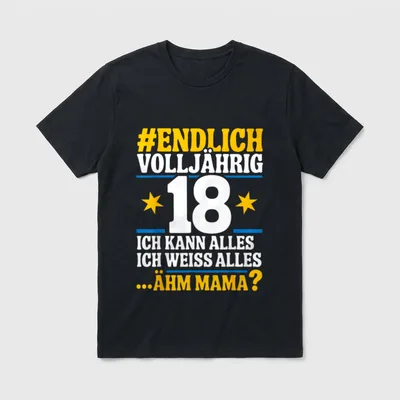 Endlich volljährig T-Shirt – Klassisches T-Shirt in Schwarz