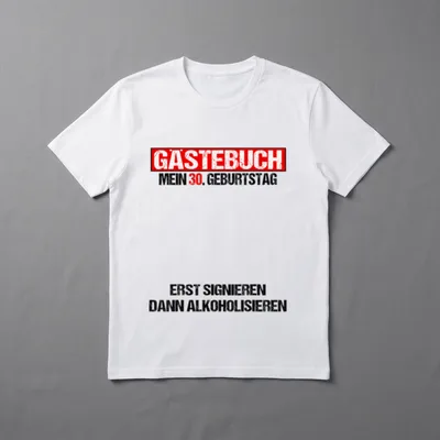 T-Shirt Gästebuch 30 Geburtstag – Klassisches T-Shirt in Schwarz