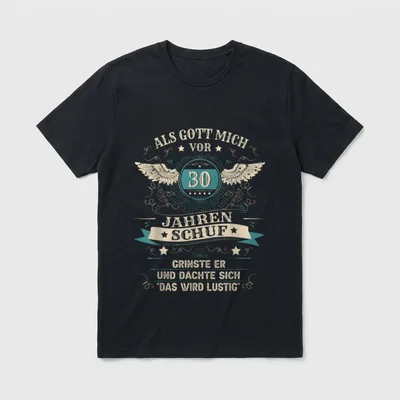 30. Geburtstag Mann Frau T-Shirt 0032 – Klassisches T-Shirt in Schwarz