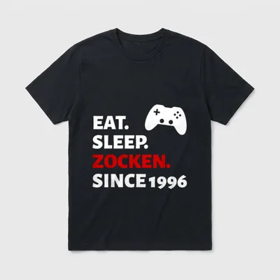 Eat Sleep Zocken Since T-Shirt – Klassisches T-Shirt in Schwarz