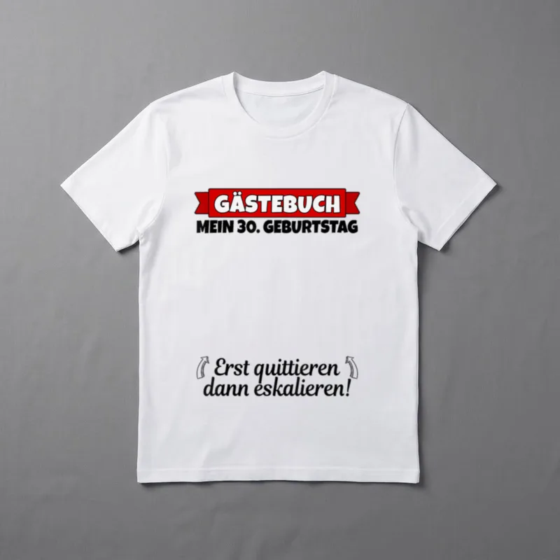 30. Geburtstag Gästebuch 30ter 30er T-Shirt – Klassisches T-Shirt in Schwarz