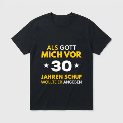 30. Geburtstag Mann Frau T-Shirt 0064 – Klassisches T-Shirt in Schwarz