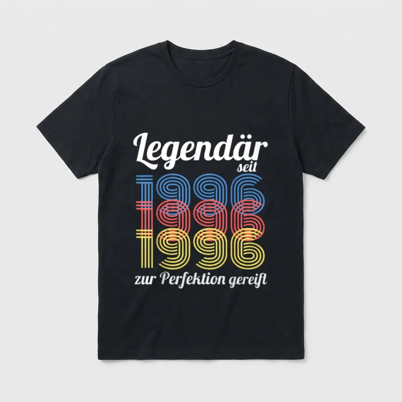 Legendär seit zur Perfektion T-Shirt – Klassisches T-Shirt in Schwarz