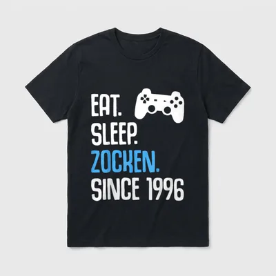 Eat Sleep Zocken T-Shirt – Klassisches T-Shirt in Schwarz