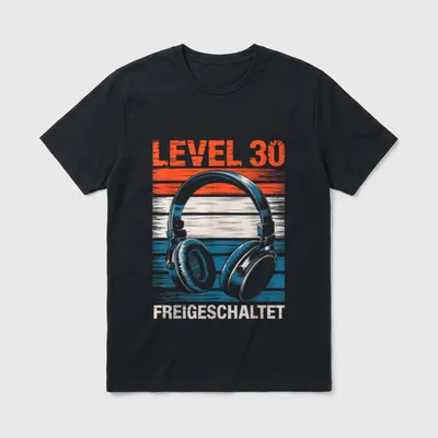 Level Freigeschaltet 30. Geburtstag T-Shirt – Klassisches T-Shirt in Schwarz