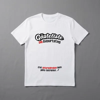 30. Geburtstag Gästeliste 30 T-Shirt – Klassisches T-Shirt in Schwarz