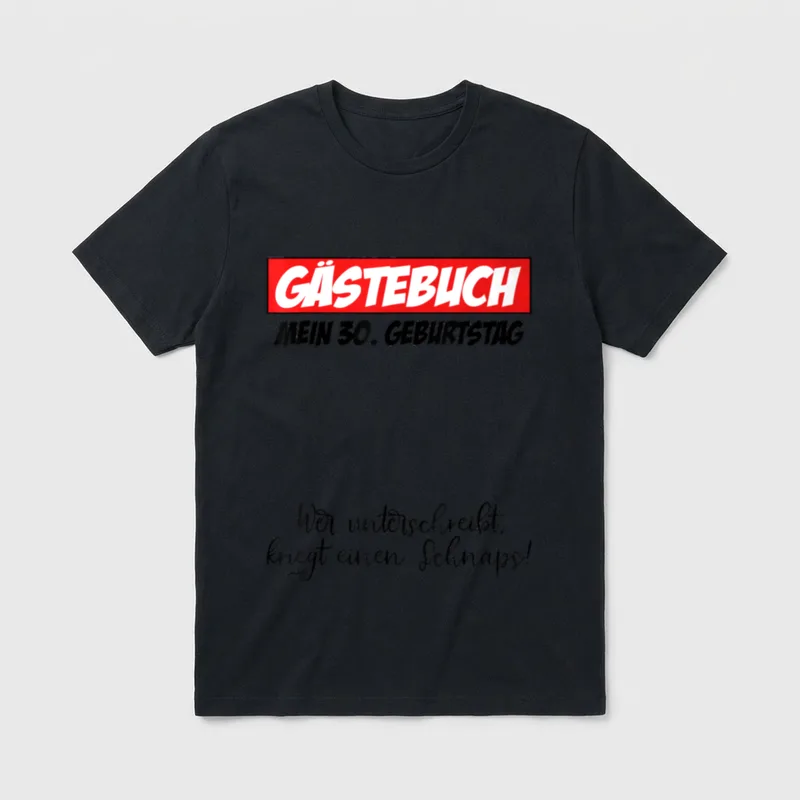 Geburtstag Gästebuch T-Shirt – Klassisches T-Shirt in Schwarz