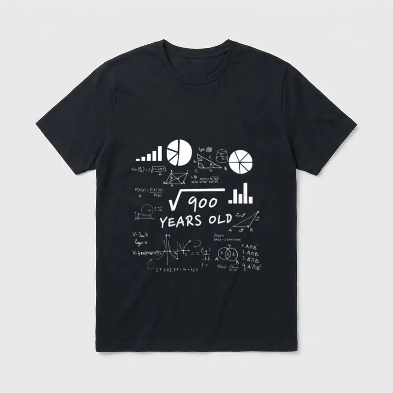 Lustiges für Lehrer zum 30. T-Shirt – Mathe-Formeln und Diagramme um √900 Years Old – Klassisches T-Shirt in Schwarz