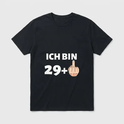 Mittelfinger Geburtstag T-Shirt – Ich bin 29 Plus Text mit erhobener Hand – Klassisches T-Shirt in Schwarz