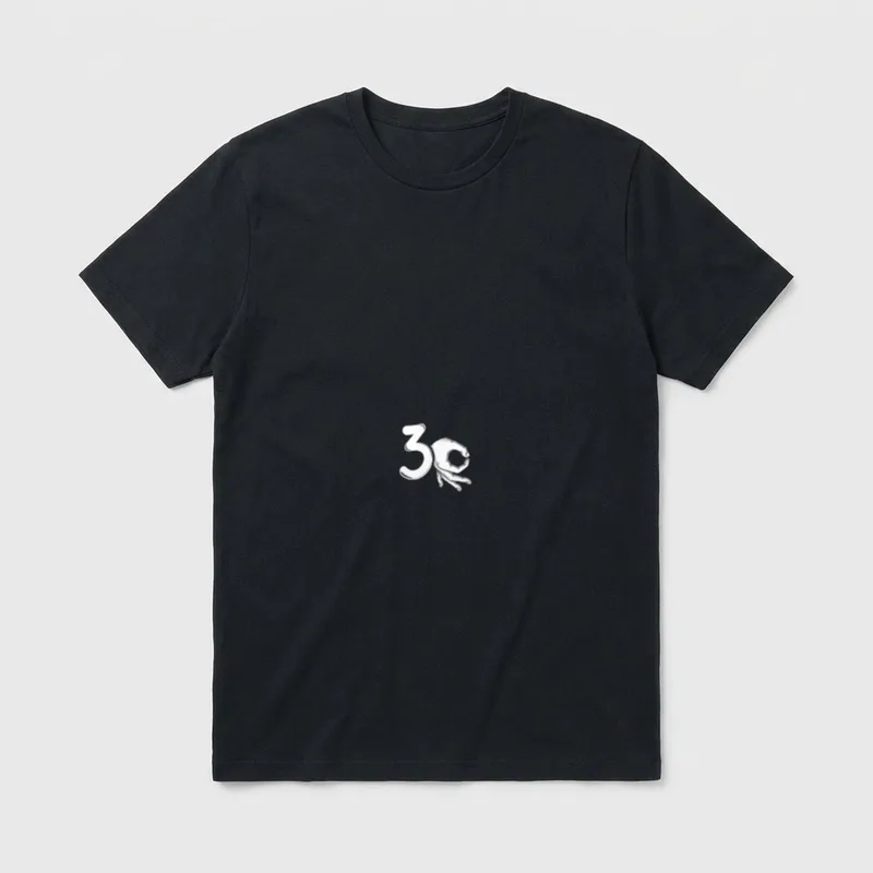 30. Geburtstag Reingeguckt Lustiges T-Shirt – Zahl 30 mit Hand als gezeichnete Null – Klassisches T-Shirt in Schwarz