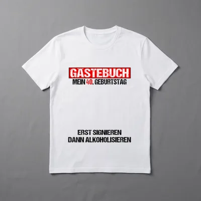 Gästebuch 40 Geburtstag Mann T-Shirt – Klassisches T-Shirt in Schwarz