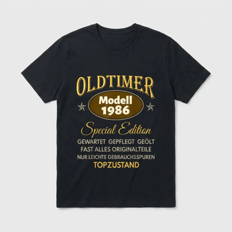 Oldtimer Modell Special Edition Gewartet T-Shirt – Klassisches T-Shirt in Schwarz