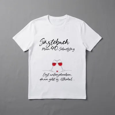 Unterschreiben dann Alkohol T-Shirt – Klassisches T-Shirt in Schwarz