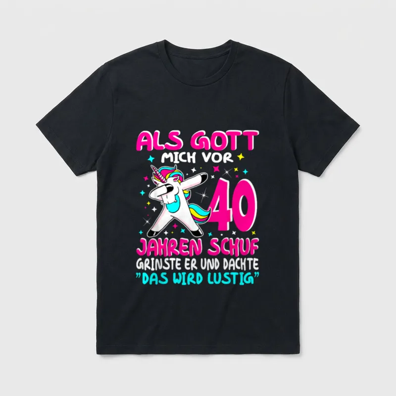 40 Geburtstag Frauen 40 T-Shirt 0058 – Klassisches T-Shirt in Schwarz