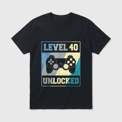 Level Unlocked 40. Geburtstag T-Shirt – Klassisches T-Shirt in Schwarz
