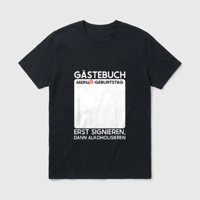 Gästebuch 40 Geburtstag Mann Frau T-Shirt – Klassisches T-Shirt in Schwarz