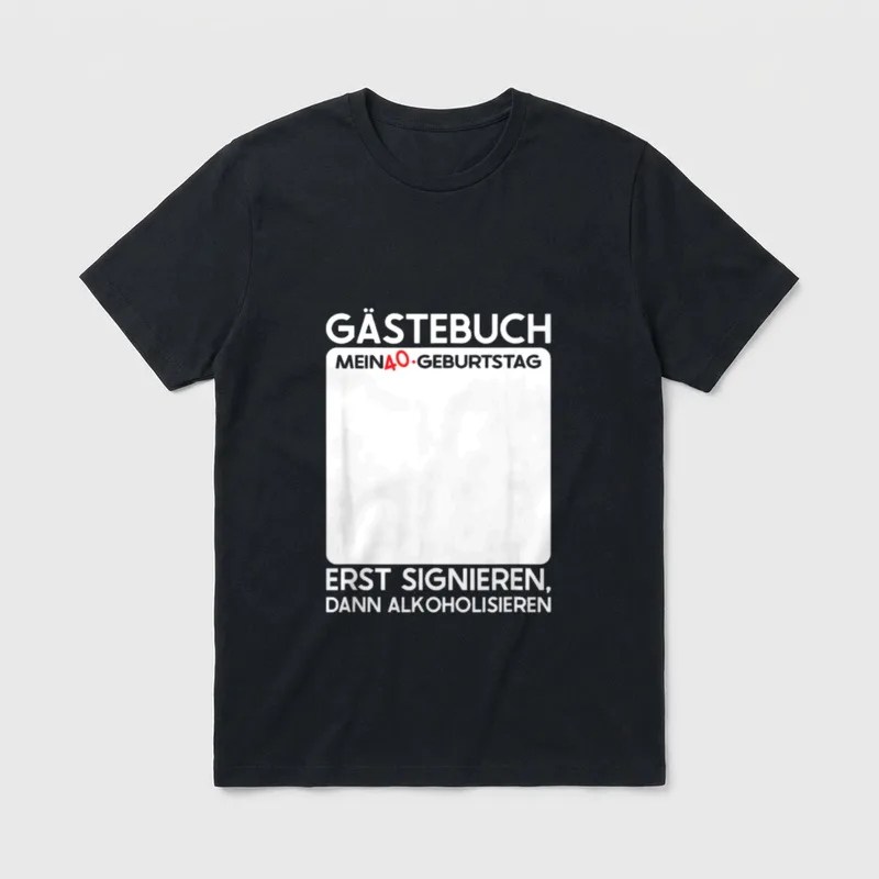 Gästebuch 40 Geburtstag Mann Frau T-Shirt – Klassisches T-Shirt in Schwarz