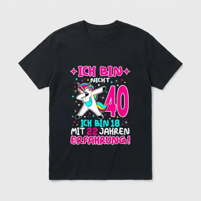 Ich bin nicht vierzig T-Shirt – Klassisches T-Shirt in Schwarz