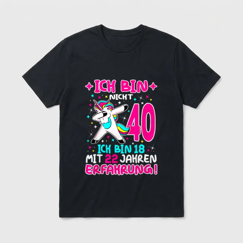 Ich bin nicht vierzig T-Shirt – Klassisches T-Shirt in Schwarz