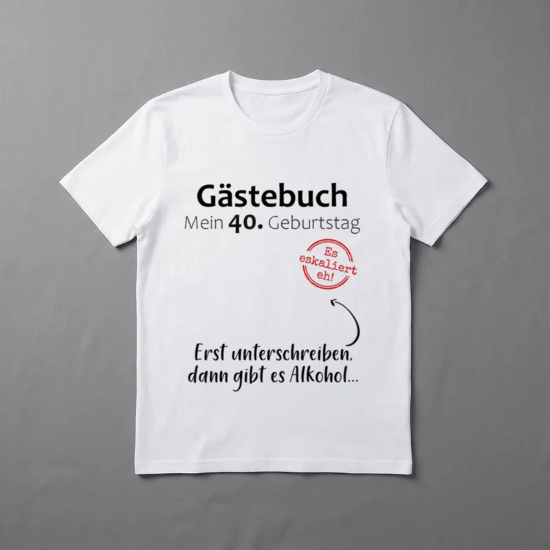 40. Geburtstag Mann Frau T-Shirt 0090 – Klassisches T-Shirt in Schwarz