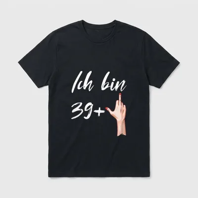 Ich bin mit erhobenem T-Shirt – Klassisches T-Shirt in Schwarz