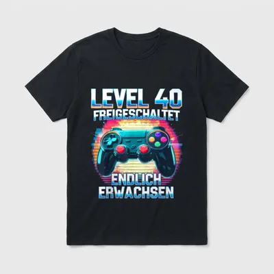 Level Freigeschaltet Endlich Erwachsen T-Shirt – Klassisches T-Shirt in Schwarz