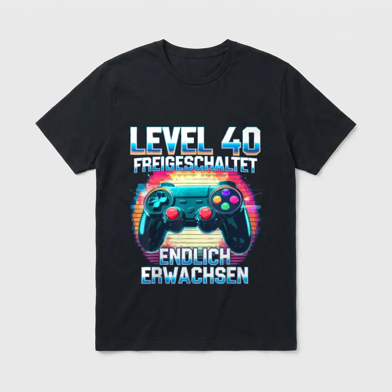 Level Freigeschaltet Endlich Erwachsen T-Shirt – Klassisches T-Shirt in Schwarz