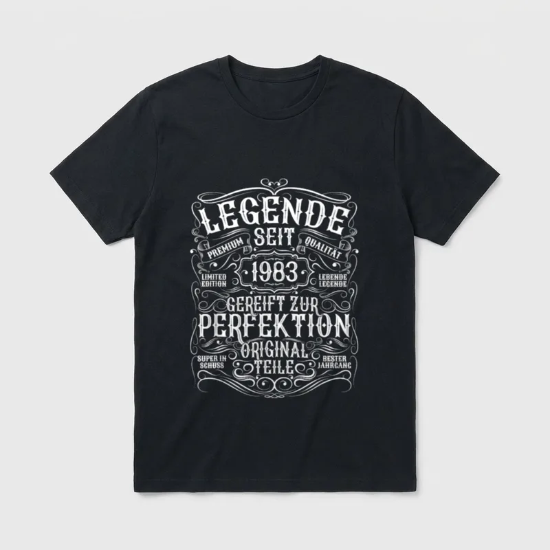1983 Vintage Legend 40 T-Shirt – Klassisches T-Shirt in Schwarz