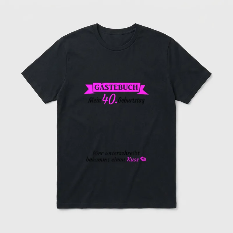 40. Geburtstag 40 Jahre Gästebuch T-Shirt – Klassisches T-Shirt in Schwarz