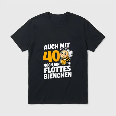 40.Geburtstag Flottes Bienchen 40 T-Shirt – Klassisches T-Shirt in Schwarz