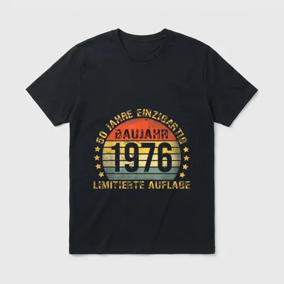 1976 Geburtstag Mann 50 Dekoration T-Shirt – Klassisches T-Shirt in Schwarz