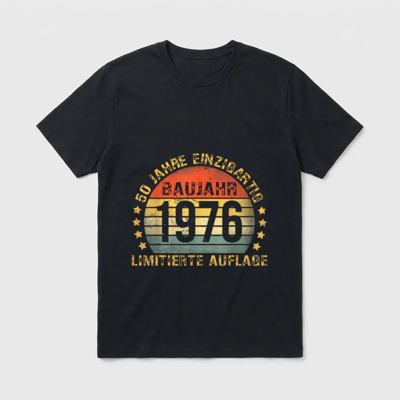 1976 Geburtstag Mann 50 Dekoration T-Shirt – Klassisches T-Shirt in Schwarz
