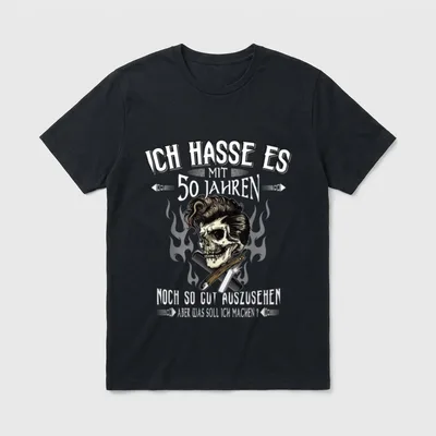 50. Geburtstag Männer Schädel T-Shirt – Klassisches T-Shirt in Schwarz