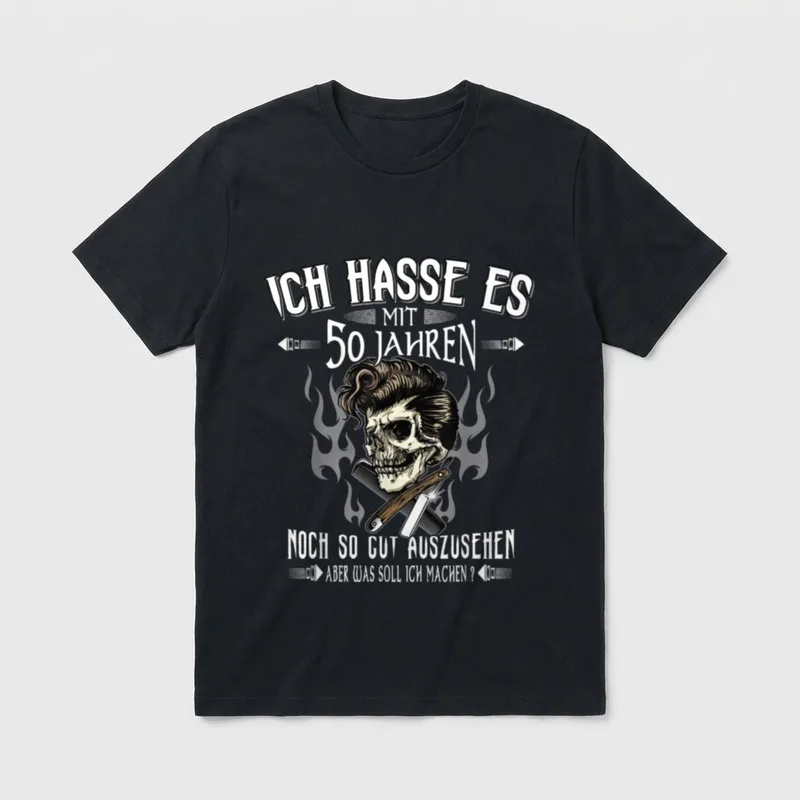 50. Geburtstag Männer Schädel T-Shirt – Klassisches T-Shirt in Schwarz
