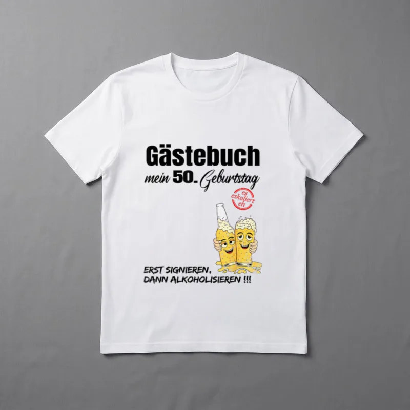 Gästebuch 50 Geburtstag Mann Frau T-Shirt – Klassisches T-Shirt in Schwarz