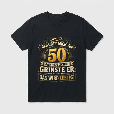 50. Geburtstag Mann Frau T-Shirt 0084 – Klassisches T-Shirt in Schwarz