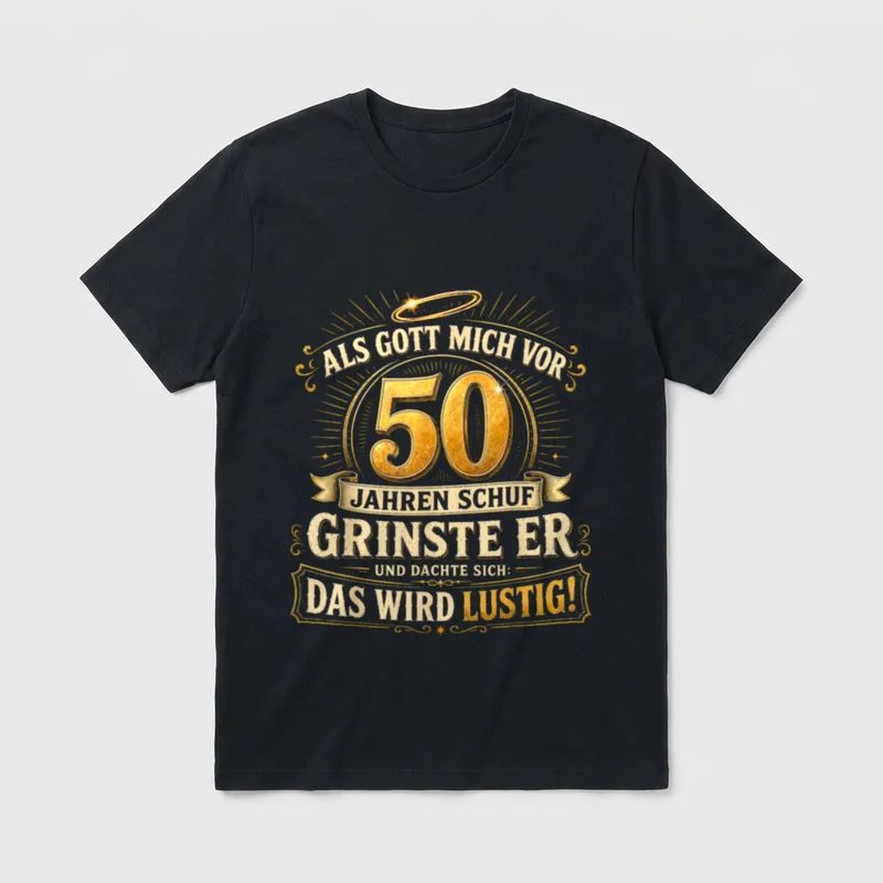 50. Geburtstag Mann Frau T-Shirt 0084 – Klassisches T-Shirt in Schwarz