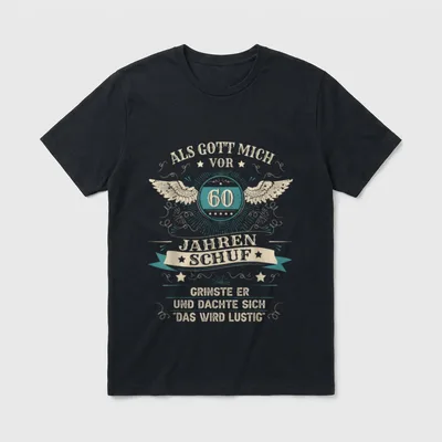 Als Gott mich vor Jahren T-Shirt – Klassisches T-Shirt in Schwarz
