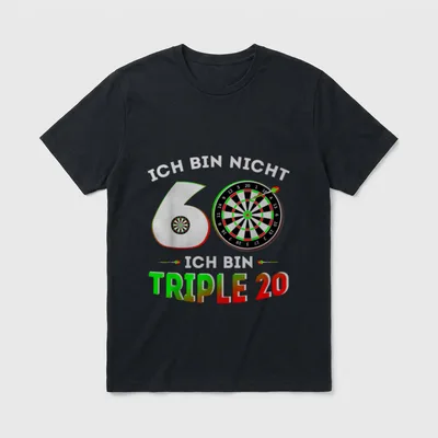 Lustiges Dart Spieler 60. T-Shirt – Klassisches T-Shirt in Schwarz