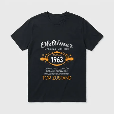 60. Geburtstag Oldtimer 1963 T-Shirt – Oldtimer Special Edition, Modell 1963, Top Zustand – Klassisches T-Shirt in Schwarz