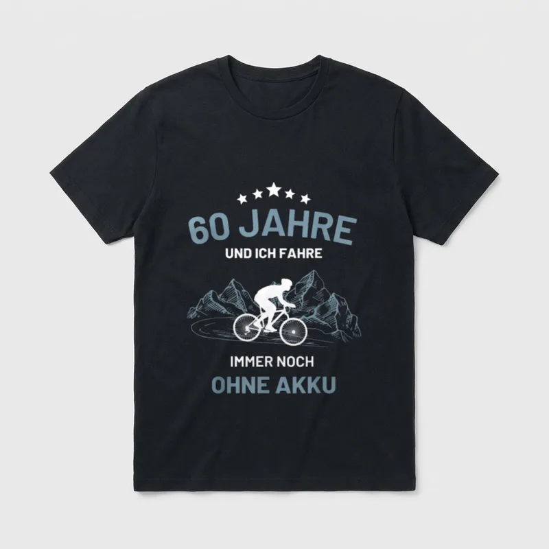 T-Shirt mit Fahrrad Aufdruck Damen – Klassisches T-Shirt in Schwarz