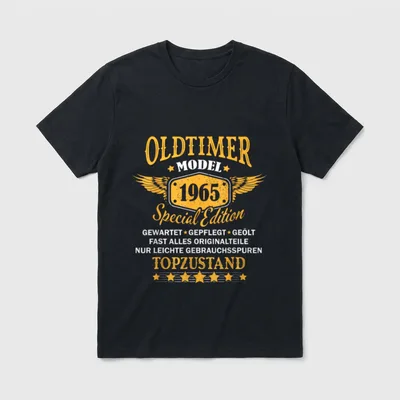 T-Shirt 60 Geburtstag Mann 1965 – Klassisches T-Shirt in Schwarz