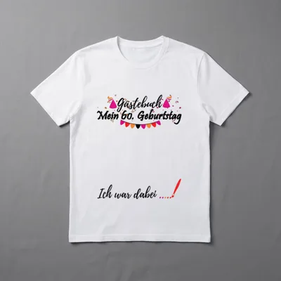 Gästebuch zum 60. Geburtstag lustige T-Shirt – Klassisches T-Shirt in Schwarz