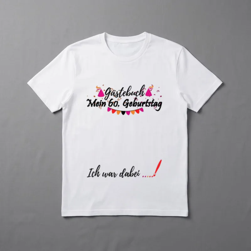 Gästebuch zum 60. Geburtstag lustige T-Shirt – Klassisches T-Shirt in Schwarz